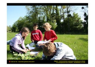 Attignat – Communauté de communes de Montrevel-en-Bresse
CAUE de l’Ain - Assemblée générale 25/06/2010
                                                                                                           !
                                                     Accompagnement de la FRAPNA - Sensibilisation à la haie
 
