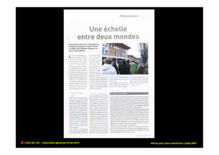 CAUE de l’Ain - Assemblée générale 25/06/2010                                             !
                                                Article paru dans InterAction, juillet 2009
 