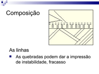 Composição As linhas As quebradas podem dar a impressão de instabilidade, fracasso  