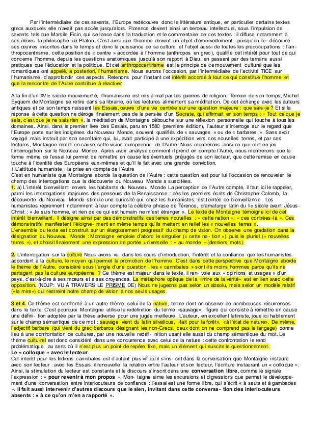 Dissertation des cannibales de montaigne