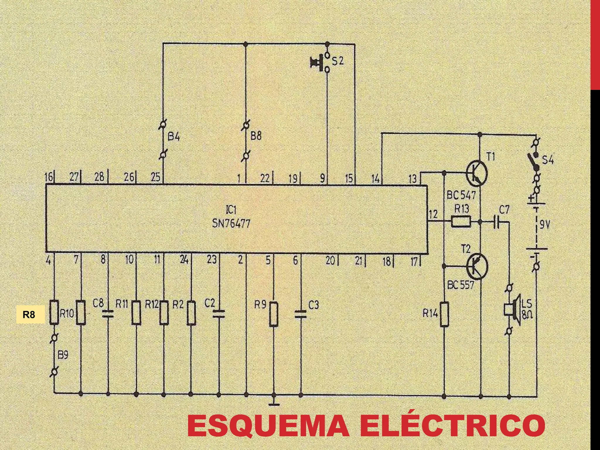 ESQUEMA ELÉCTRICO
R8
 