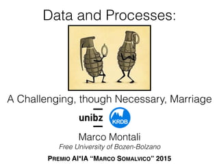 A Challenging, though Necessary, Marriage
Marco Montali
Free University of Bozen-Bolzano
..
KRDB
1
Data and Processes:
PREMIO AI*IA “MARCO SOMALVICO” 2015
 