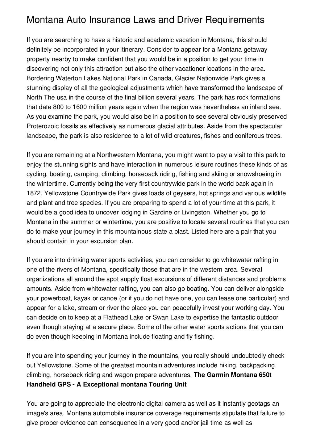 Montana Auto Insurance Laws and Driver Requirements Montana Auto Insurance Laws and Driver Requirements