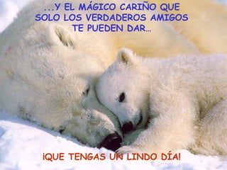 ...Y EL MÁGICO CARIÑO QUE SOLO LOS VERDADEROS AMIGOS TE PUEDEN DAR… ¡QUE TENGAS UN LINDO DÍA! 