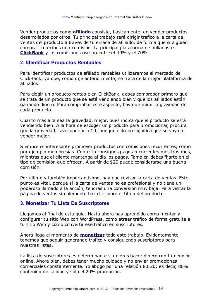 Como Montar Un Negocio Online Sin Dinero