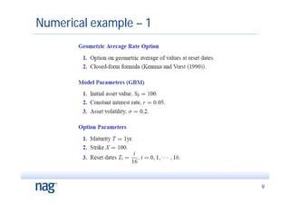 Numerical example – 1




                        9
 