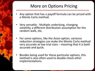 Monte carlo option pricing final v3 | PPTX
