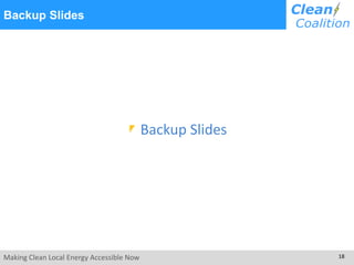 Making Clean Local Energy Accessible Now 18
Backup Slides
Backup Slides
 