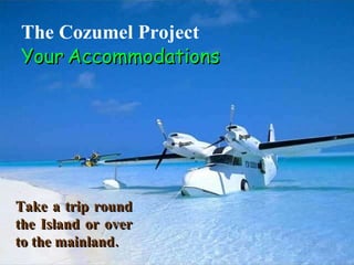 The Cozumel Project Your   Accommodations Take a trip round the Island or over to the mainland. 