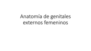 Anatomía de genitales
externos femeninos
 