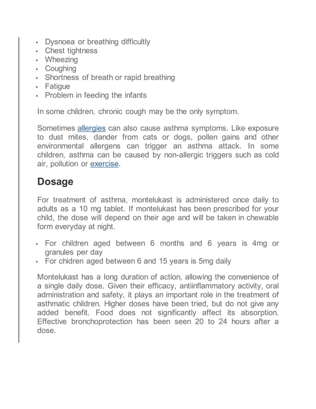 Montelukast for asthma in children PDF