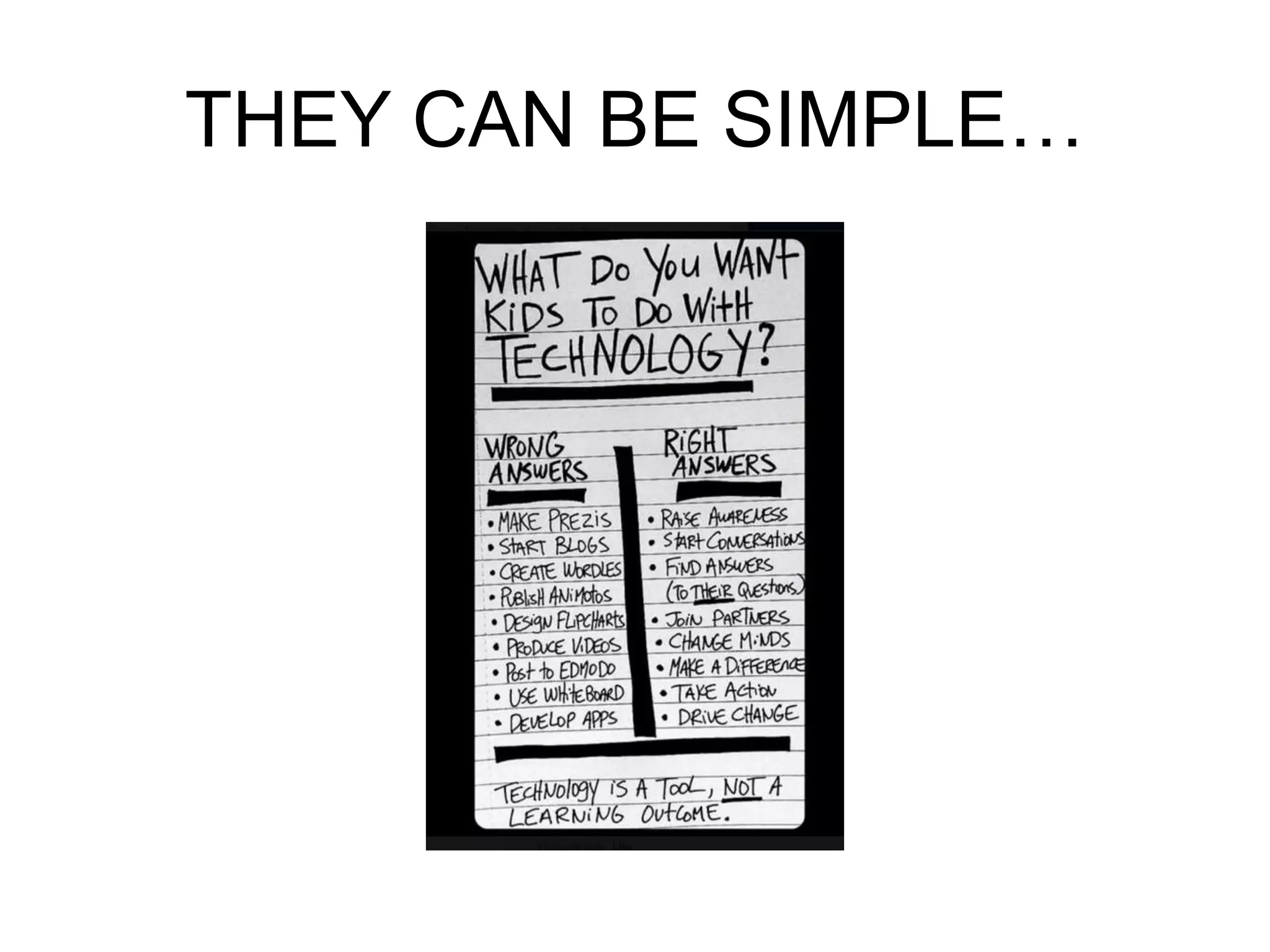 THEY CAN BE SIMPLE… 
 