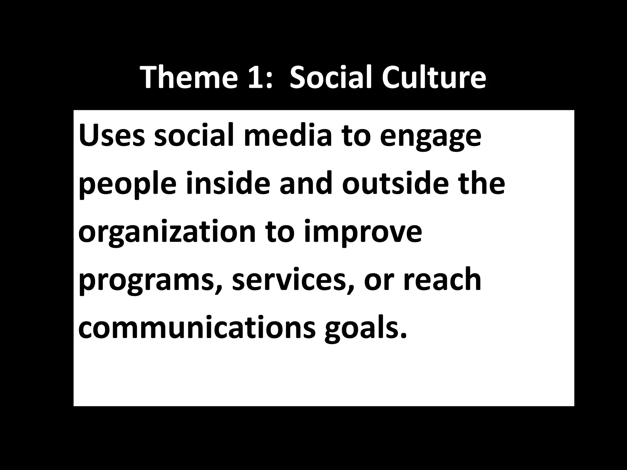   SimplicityTheme 1:  Social Culture