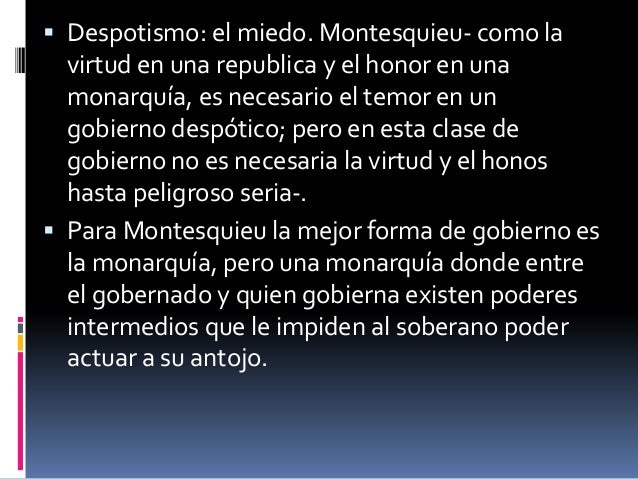 Montesquieu Y Las Formas De Gobierno