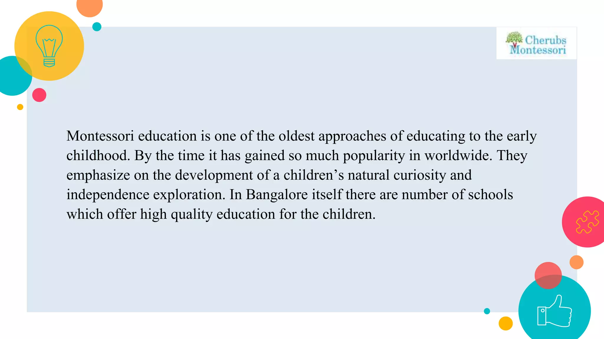Montessori School in Bangalore | PPT