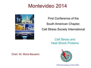 Montevideo 2014 
First Conference of the 
South American Chapter, 
Cell Stress Society International 
15th Anniversary of the CSSI 
Chair: Dr. Maria Bausero 
Cell Stress and 
Heat Shock Proteins 
 