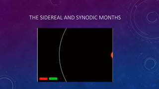 THE SIDEREAL AND SYNODIC MONTHS
 