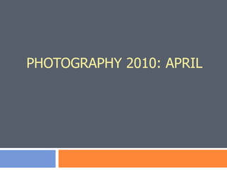 PHOTOGRAPHY 2010: APRIL 