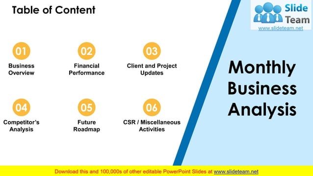 Monthly Business Analysis PowerPoint Presentation Slides | PDF