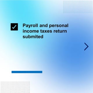 Payroll and personal
income taxes return
submited
. . . . . . . . . . . . . . . . . . . . . . . .
. . . . . . . . . . . . . . . . . . . . . . . .
. . . . . . . . . . . . . . . . . . . . . . . .
. . . . . . . . . . . . . . . . . . . . . . . .
. . . . . . . . . . . . . . . . . . . . . . . .
. . . . . . . . . . . . . . . . . . . . . . . .
. . . . . . . . . . . . . . . . . . . . . . . .
. . . . . . . . . . . . . . . . . . . . . . . .
. . . . . . . . . . . . . . . . . . . . . . . .
. . . . . . . . . . . . . . . . . . . . . . . .
. . . . . . . . . . . . . . . . . . . . . . . .
. . . . . . . . . . . . . . . . . . . . . . . .
. . . . . . . . . . . . . . . . . . . . . . . .
. . . . . . . . . . . . . . . . . . . . . . . .
. . . . . . . . . . . . . . . . . . . . . . . .
. . . . . . . . . . . . . . . . . . . . . . . .
. . . . . . . . . . . . . . . . . . . . . . . .
. . . . . . . . . . . . . . . . . . . . . . . .
. . . . . . . . . . . . . . . . . . . . . . . .
. . . . . . . . . . . . . . . . . . . . . . . .
. . . . . . . . . . . . . . . . . . . . . . . .
 