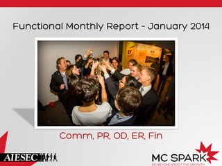 Functional Monthly Report – January 2014

Content:
Comm, PR, OD, ER, Fin

 