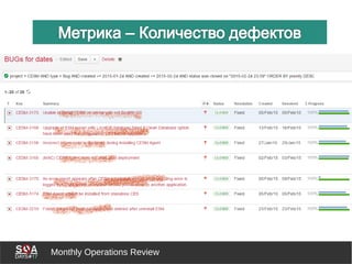 Monthly Operations Review
 