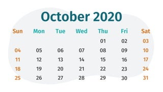October 2020
Sun Mon Tue Wed Thu Fri Sat
04
11
18
25
05
12
19
26
06
13
20
27
07
14
21
28
01
08
15
22
29
02
09
16
23
30
03
10
17
24
31
 