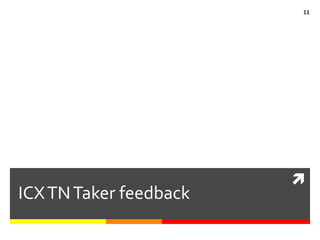 11




                        
ICX TN Taker feedback
 