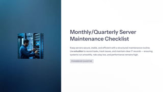Monthly/Quarterly Server Maintenance Checklist with eAuditor Audits and ...