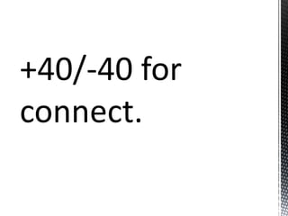 +40/-40 for
connect.
 