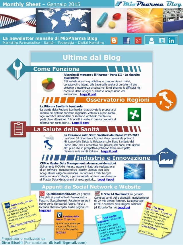 Monthly Sheet Miopharma Blog Gennaio 2015