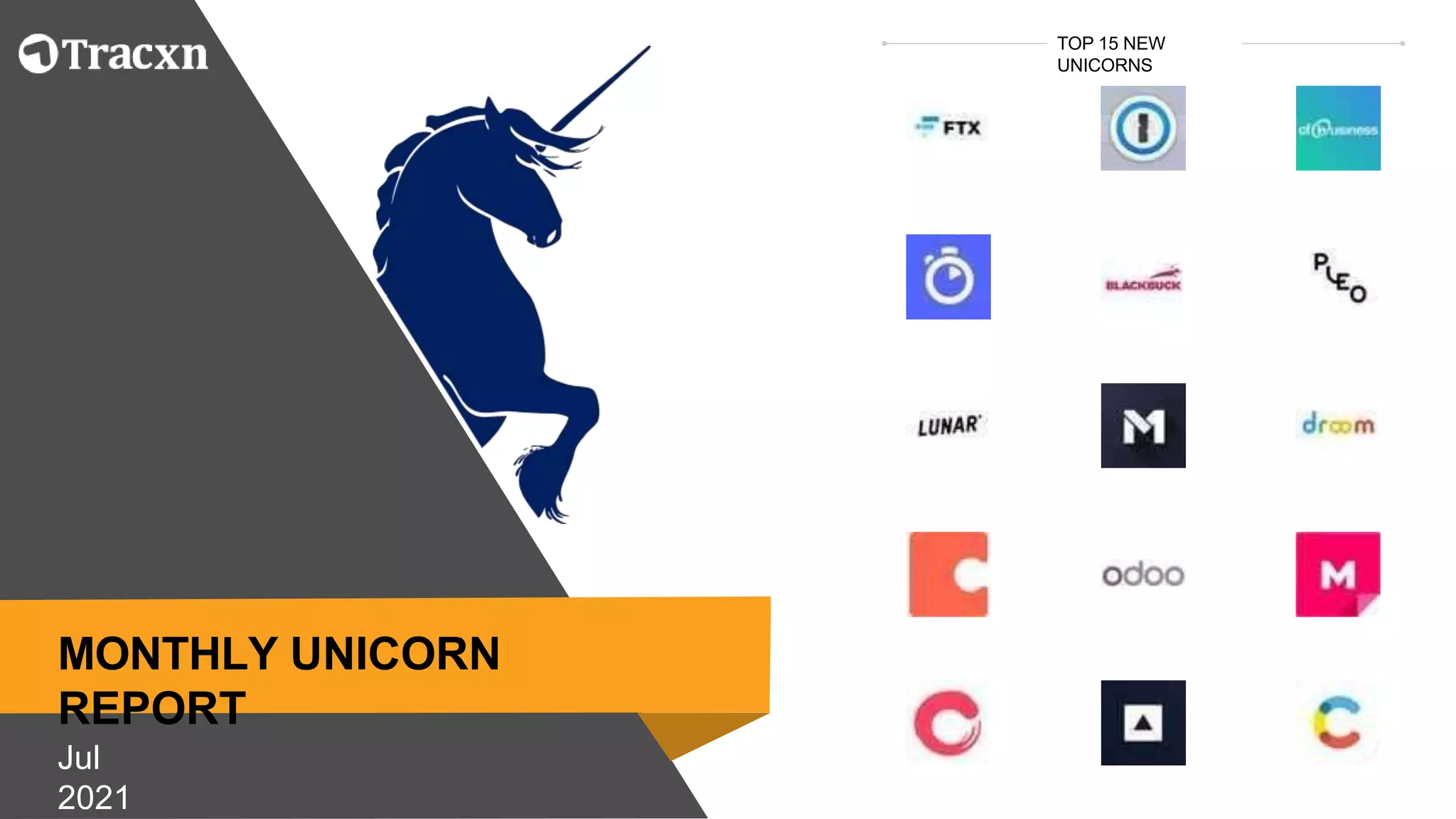 Tracxn -Monthly Unicorn - July 2021 | PPTX