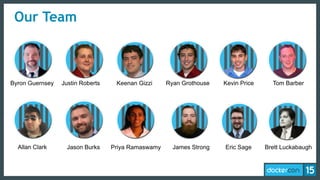 Our Team
Byron Guernsey Ryan GrothouseKeenan Gizzi
Allan Clark Priya Ramaswamy Eric SageJason Burks
Kevin PriceJustin Roberts
James Strong
Tom Barber
Brett Luckabaugh
 