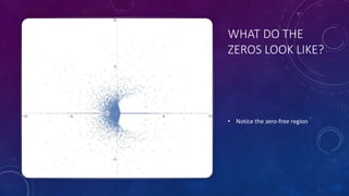WHAT DO THE
ZEROS LOOK LIKE?
• Notice the zero-free region
 