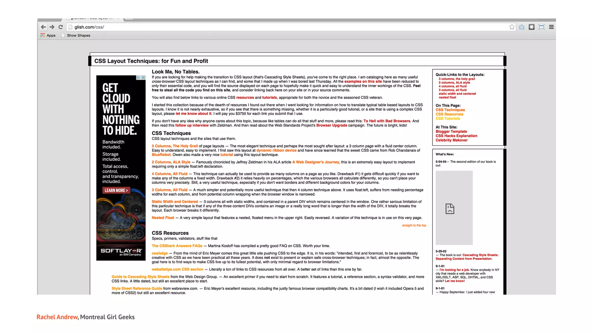 Rachel Andrew, Montreal Girl Geeks
 
