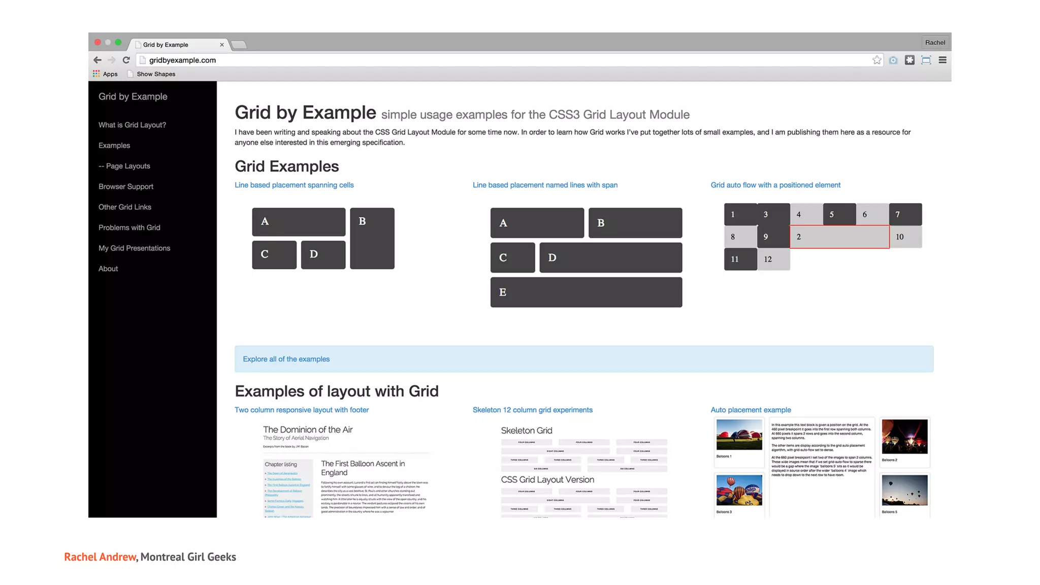 Rachel Andrew, Montreal Girl Geeks
 