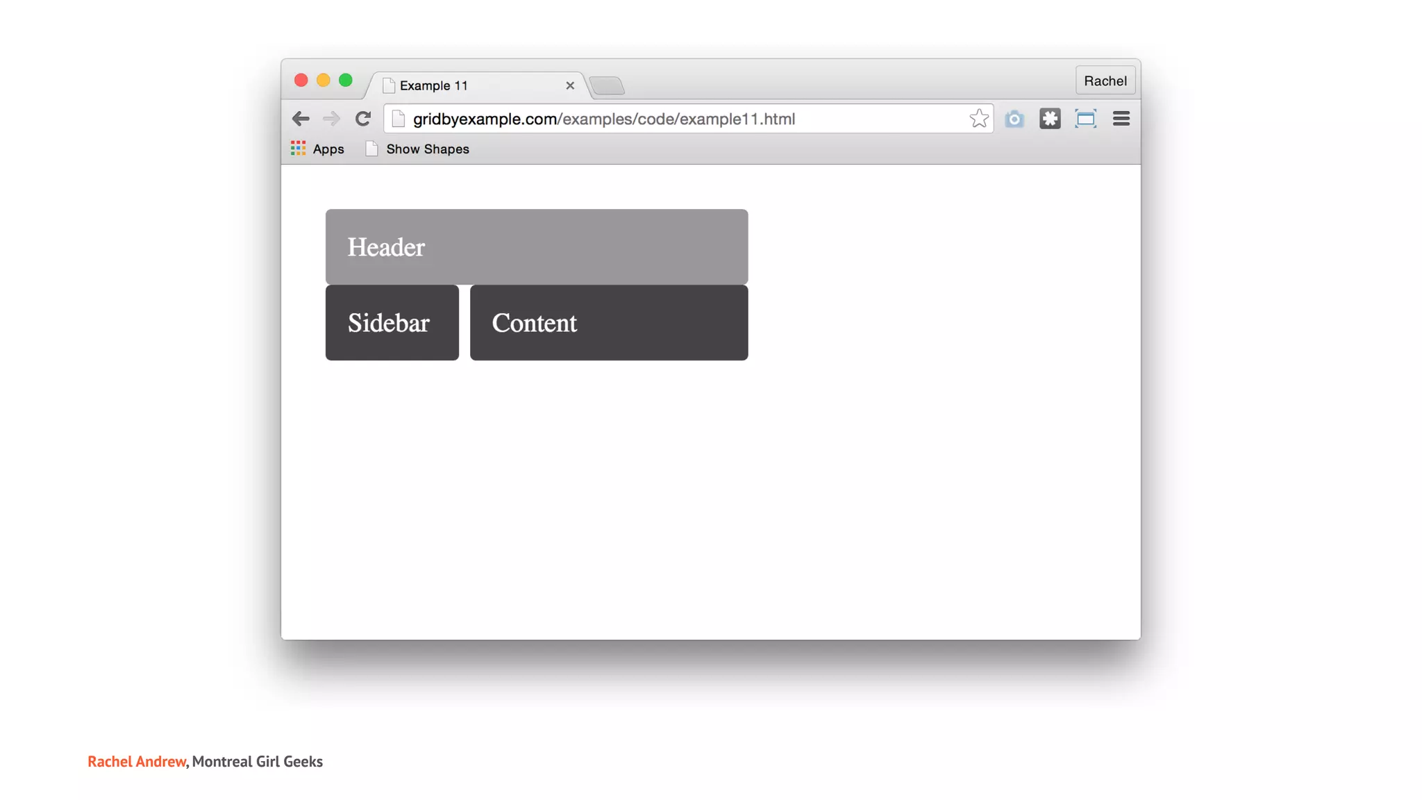 Rachel Andrew, Montreal Girl Geeks
 