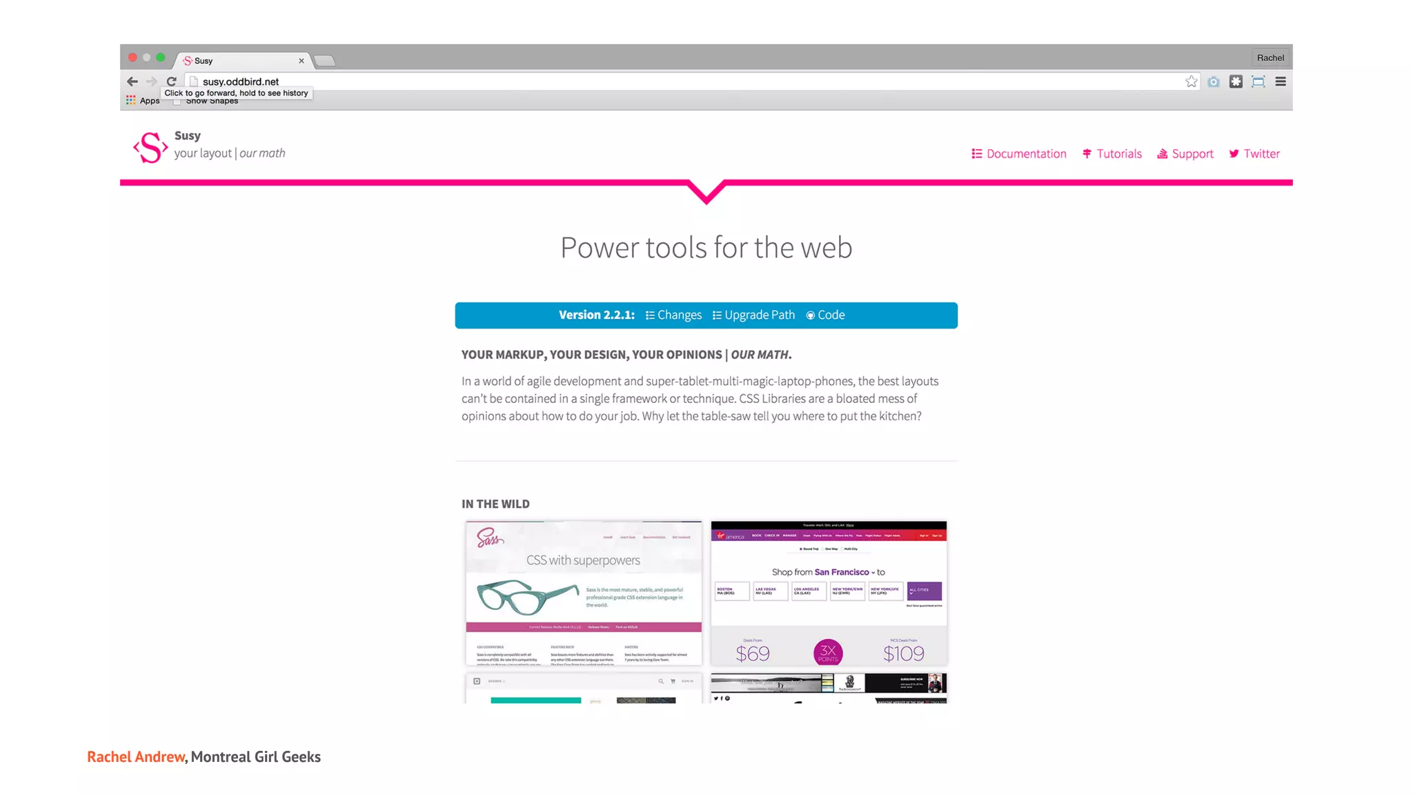 Rachel Andrew, Montreal Girl Geeks
 