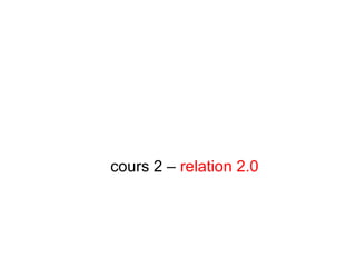 cours 2 – relation 2.0
 