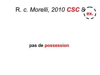 R. c. Morelli, 2010 CSC 8
pas de possession
ex.
 