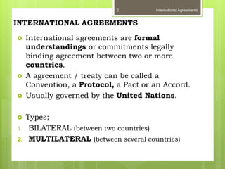 Protocol International Montreal protocol, Kyoto protocol & Convention on Biological Diversity ...