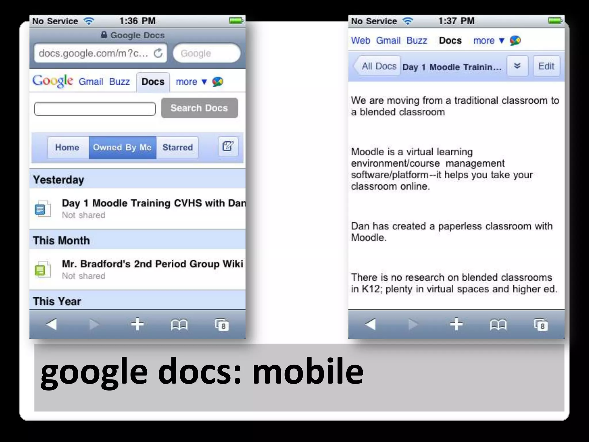 google docs: mobile