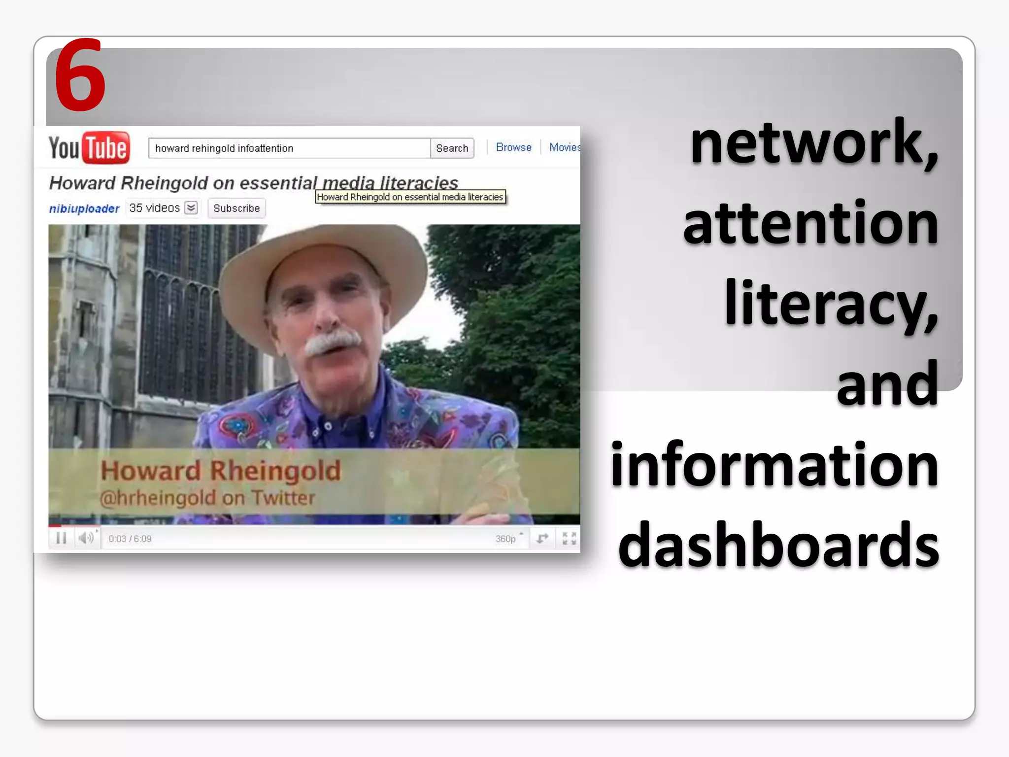6network, attention literacy, and information dashboards