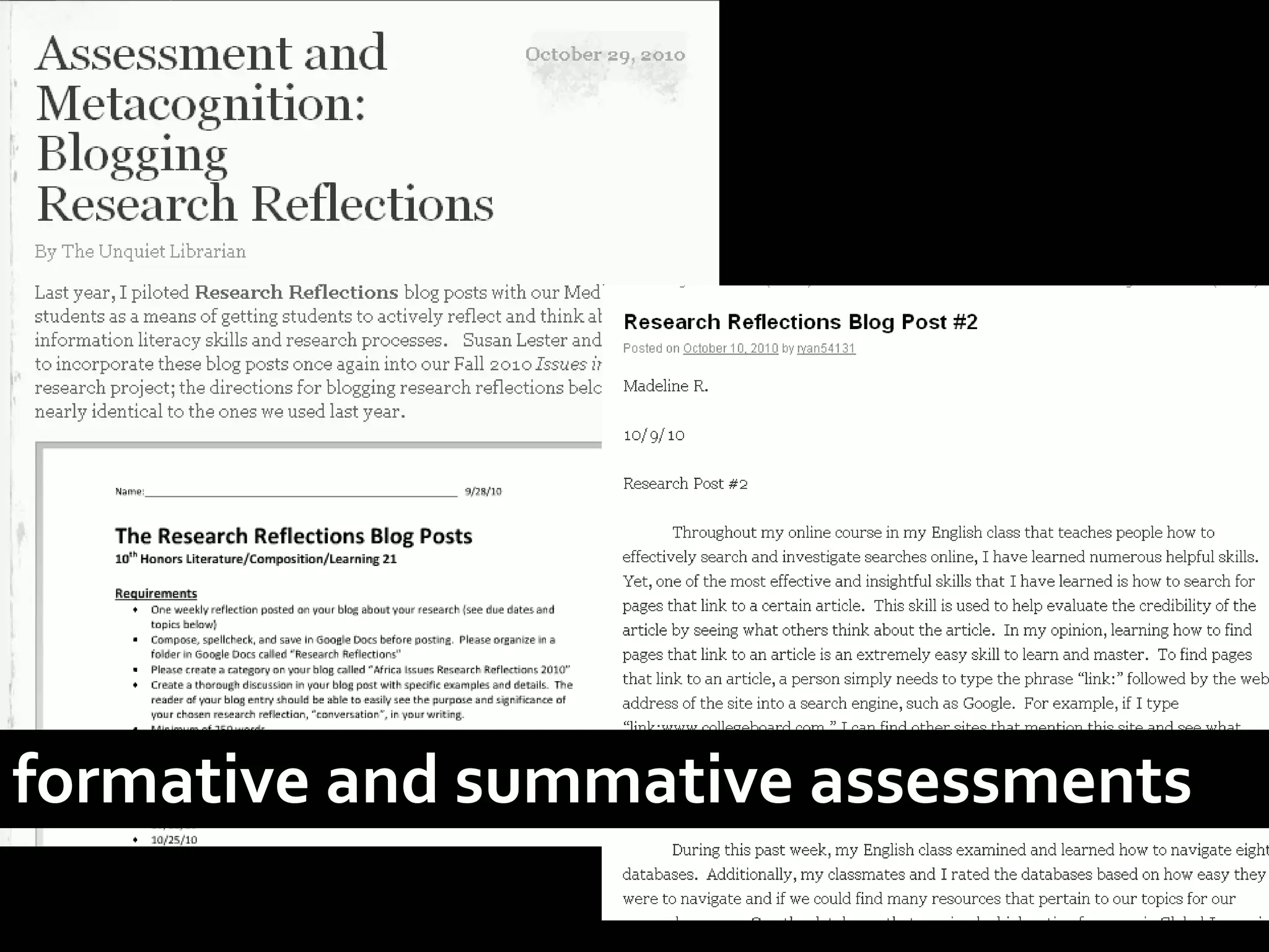 formative and summative assessments