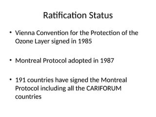 Montreal Protocol and its causes to the Environment.pptx