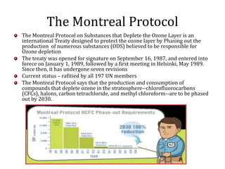 Montreal Protocol and Ozone Layer Depletion | PPTX