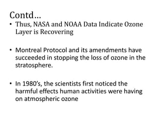 Montreal Protocol and Ozone Layer Depletion | PPTX