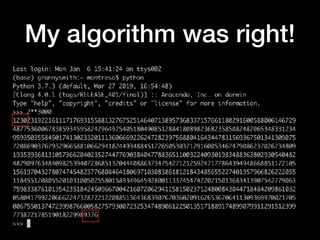 My algorithm was right!
 