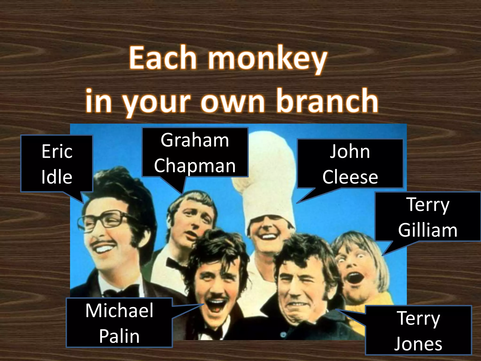 Eric
Idle
Graham
Chapman
John
Cleese
Terry
Gilliam
Michael
Palin
Terry
Jones