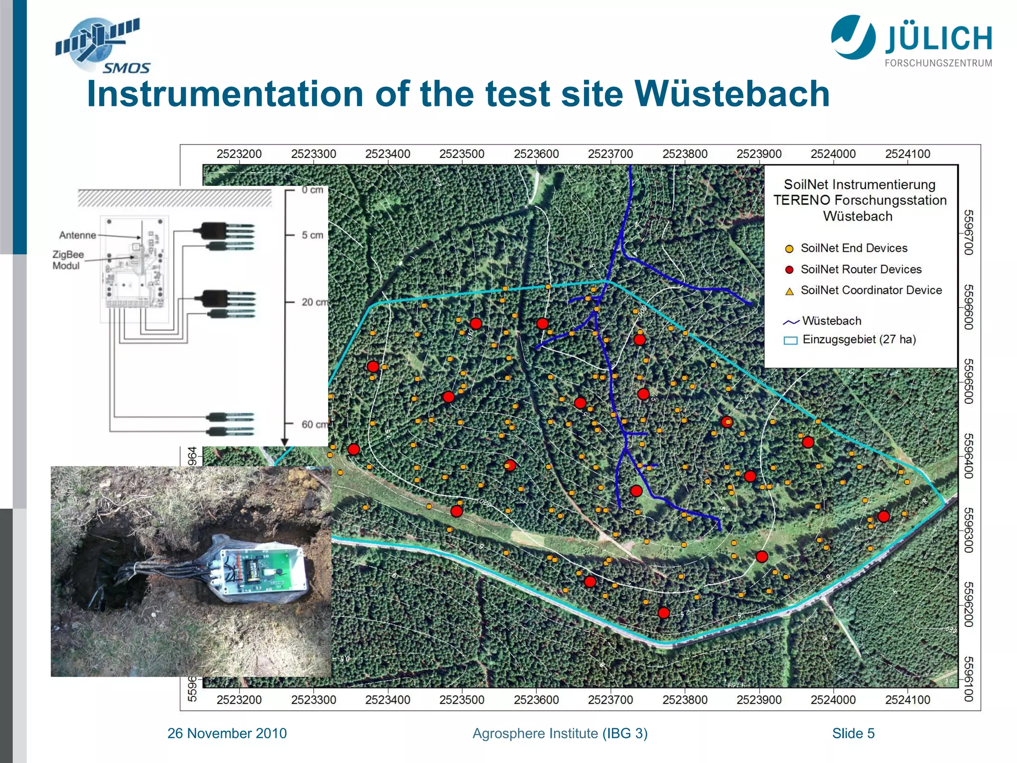 Instrumentation of the test site Wüstebach 